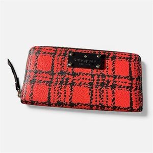 Kate Spade Lacey Belleville Plaid Zip-Around Wallet / Clutch (Read Description)